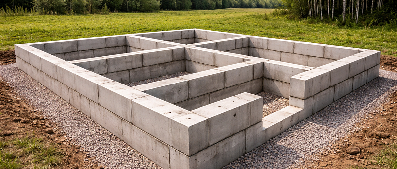 Фундамент из блоков ФБС